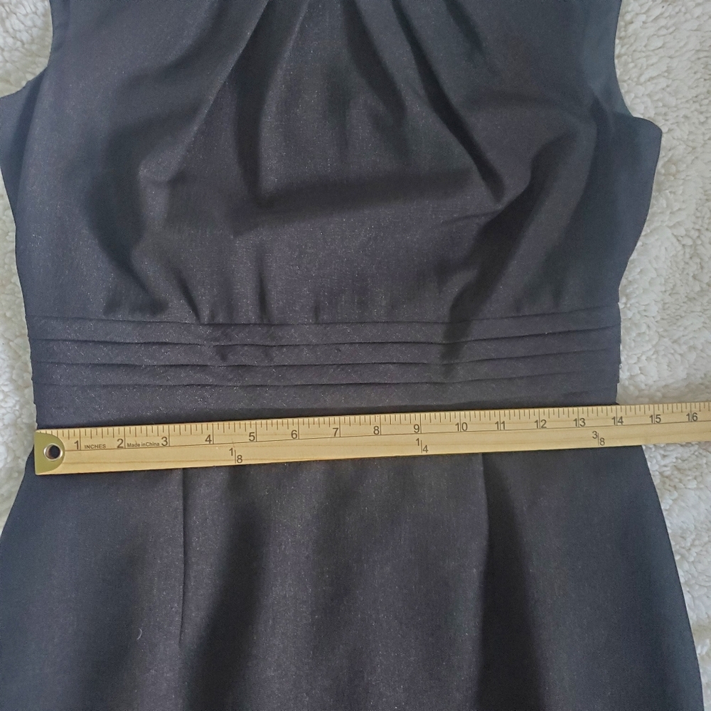 Tahari ASL Sleeveless Sheath Dress Pleated Round Neck Black Women's Size 4 - Picture 9 of 9